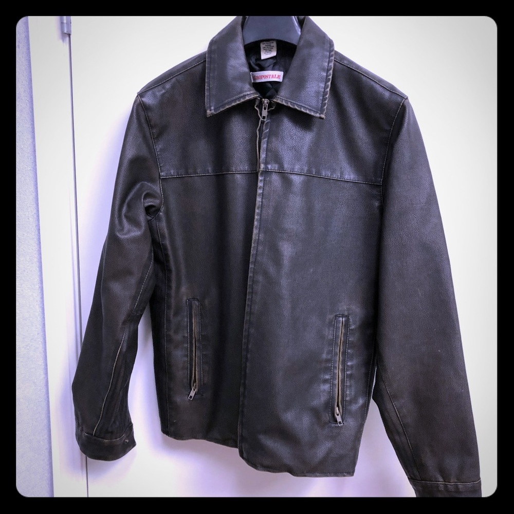 Men’s Aeropostale leather jacket size small